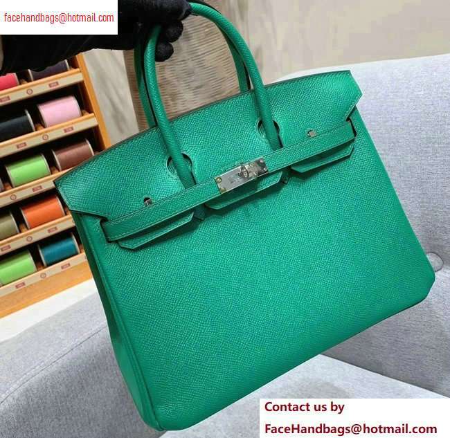 Hermes Birkin 25cm Bag in Original Epsom Leather Green - Click Image to Close