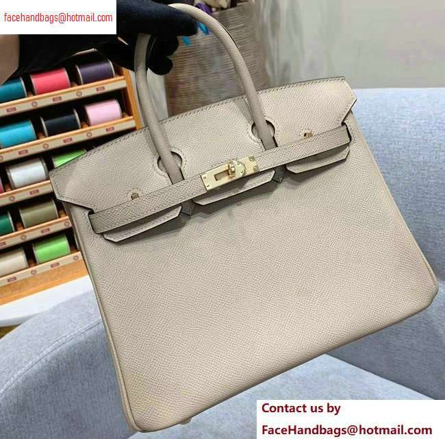Hermes Birkin 25cm Bag in Original Epsom Leather Pale Gray