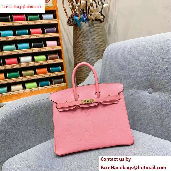 Hermes Birkin 25cm Bag in Original Epsom Leather Pink - Click Image to Close