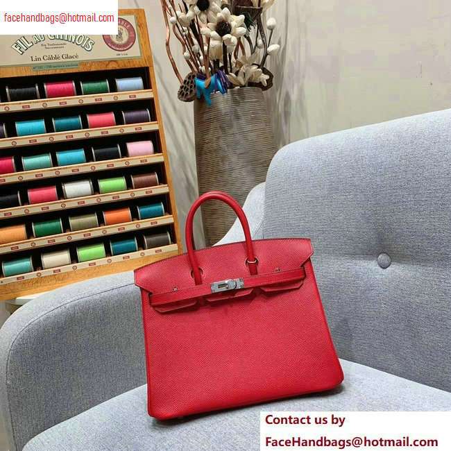 Hermes Birkin 25cm Bag in Original Epsom Leather Red