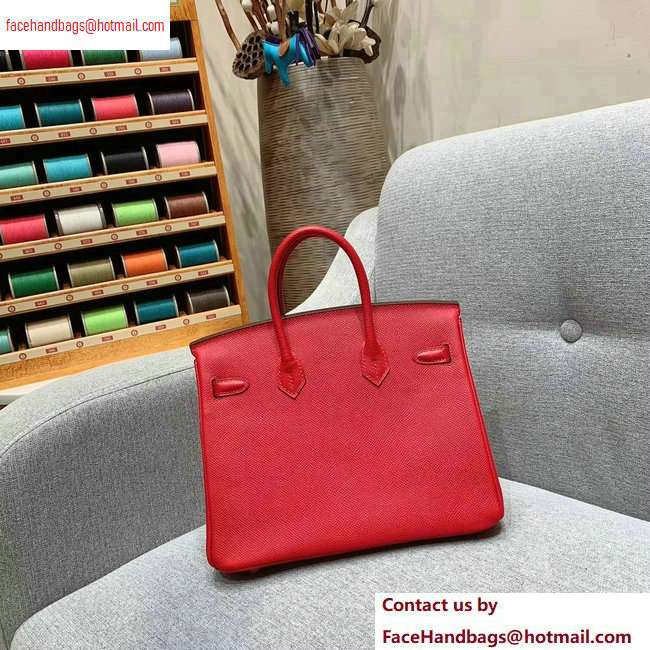 Hermes Birkin 25cm Bag in Original Epsom Leather Red - Click Image to Close