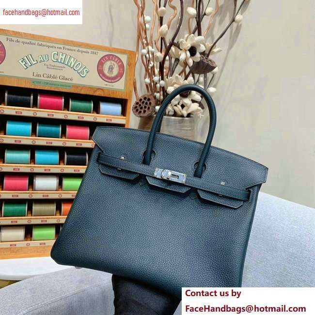 Hermes Birkin 25cm Bag in Original Togo Leather Blackish Green - Click Image to Close