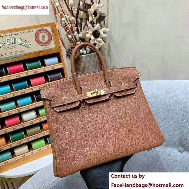 Hermes Birkin 25cm Bag in Original Togo Leather Brown