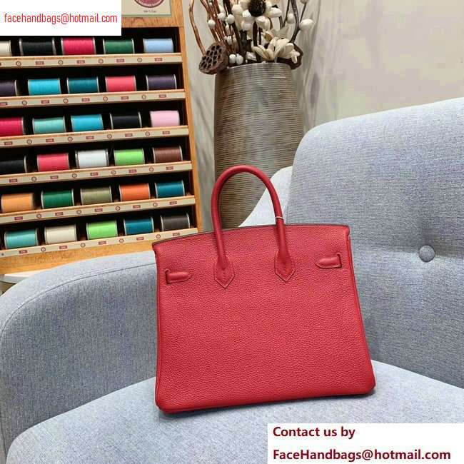 Hermes Birkin 25cm Bag in Original Togo Leather Red