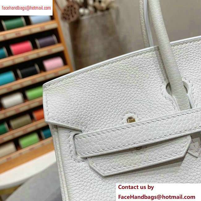 Hermes Birkin 25cm Bag in Original Togo Leather White