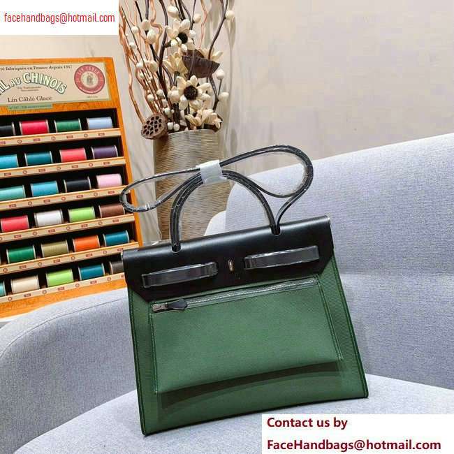 Hermes Herbag Zip 31 Bag in Original Quality Black/Green