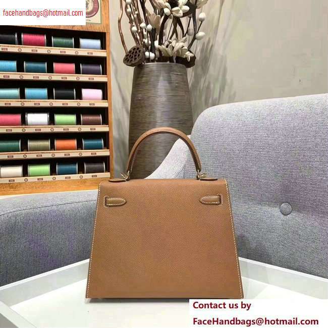 Hermes Kelly 25cm Bag in Original Epsom Leather Brown - Click Image to Close