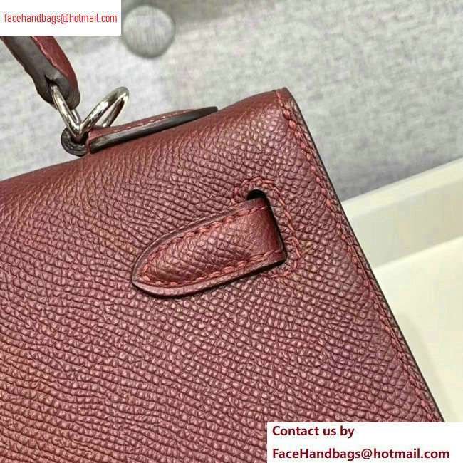 Hermes Kelly 25cm Bag in Original Epsom Leather Burgundy