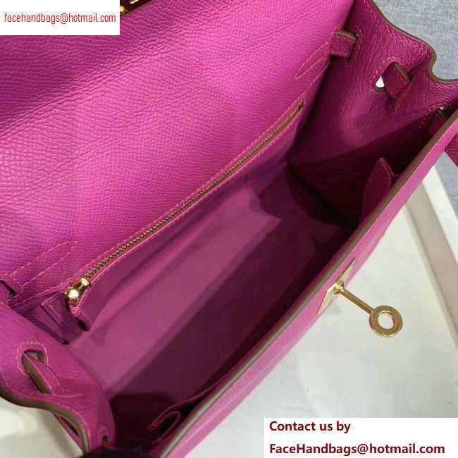 Hermes Kelly 25cm Bag in Original Epsom Leather Dark Pink