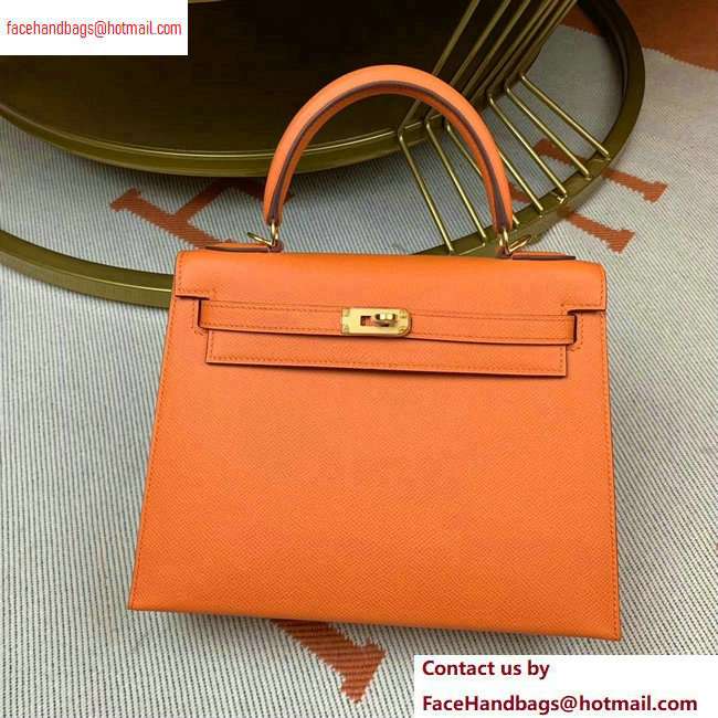 Hermes Kelly 25cm Bag in Original Epsom Leather Orange