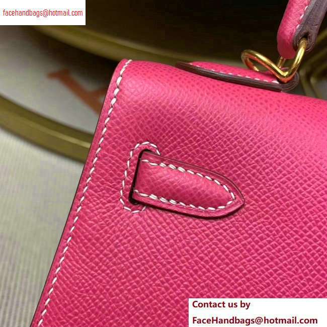Hermes Kelly 25cm Bag in Original Epsom Leather Peach Red - Click Image to Close
