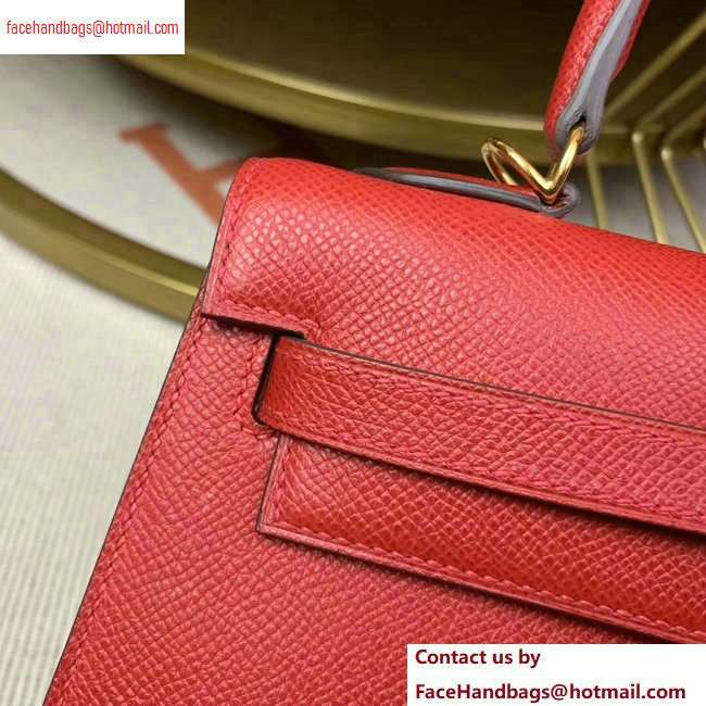 Hermes Kelly 25cm Bag in Original Epsom Leather Red - Click Image to Close