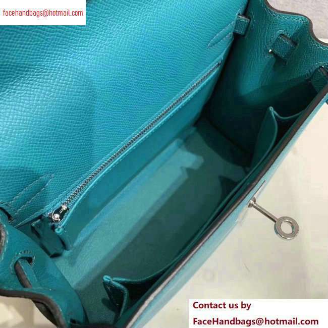 Hermes Kelly 25cm Bag in Original Epsom Leather Turquoise