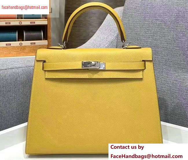Hermes Kelly 25cm Bag in Original Epsom Leather Yellow - Click Image to Close