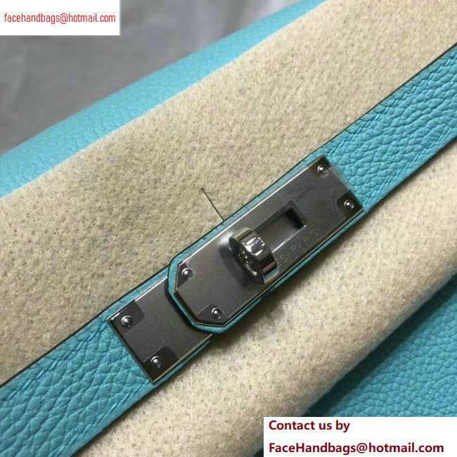 Hermes Kelly 28cm/32cm Bag In Original togo Leather With Gold/Silver Hardware Macaron blue