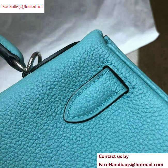 Hermes Kelly 28cm/32cm Bag In Original togo Leather With Gold/Silver Hardware Macaron blue - Click Image to Close