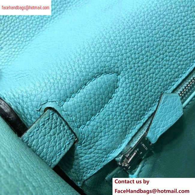 Hermes Kelly 28cm/32cm Bag In Original togo Leather With Gold/Silver Hardware Macaron blue - Click Image to Close
