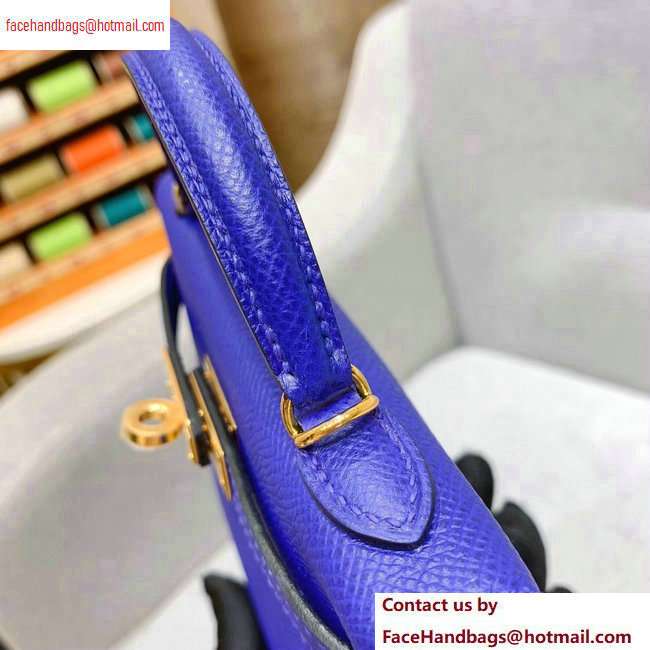 Hermes Mini Kelly II Bag in Original Epsom Leather Blue