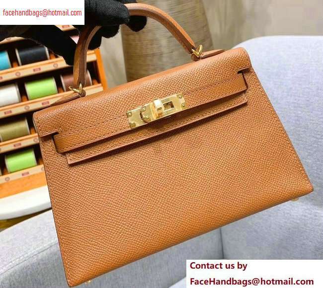 Hermes Mini Kelly II Bag in Original Epsom Leather Brown