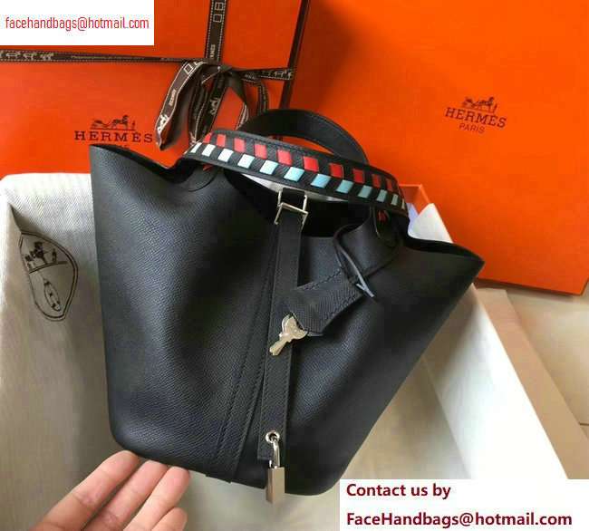 Hermes Picotin Lock 18 Bag with Braided Handles black - Click Image to Close