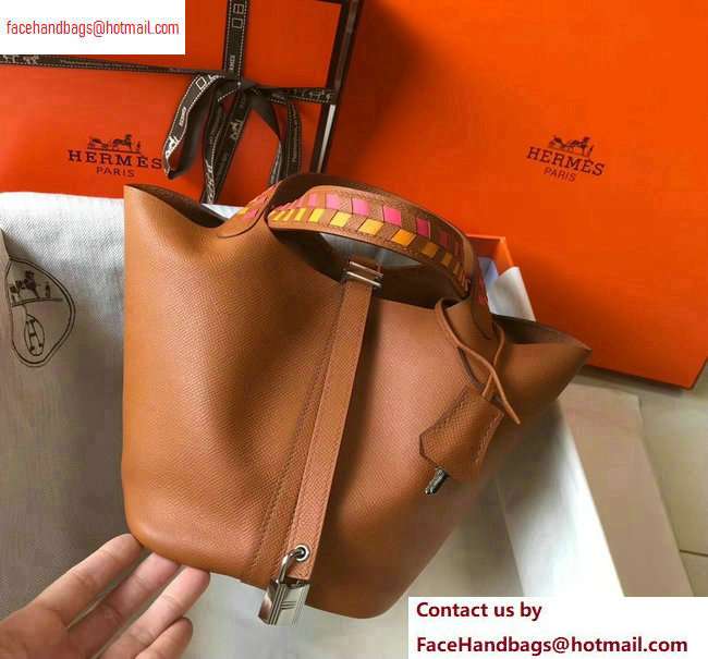 Hermes Picotin Lock 18 Bag with Braided Handles camel - Click Image to Close