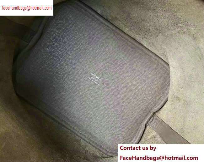 Hermes Picotin Lock 18 Bag with Braided Handles elephant gray
