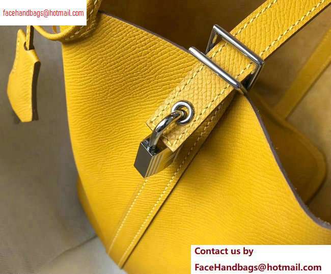 Hermes Picotin Lock 18 Bag with Braided Handles yellow