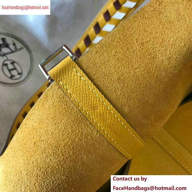 Hermes Picotin Lock 22 Bag with Braided Handles yellow
