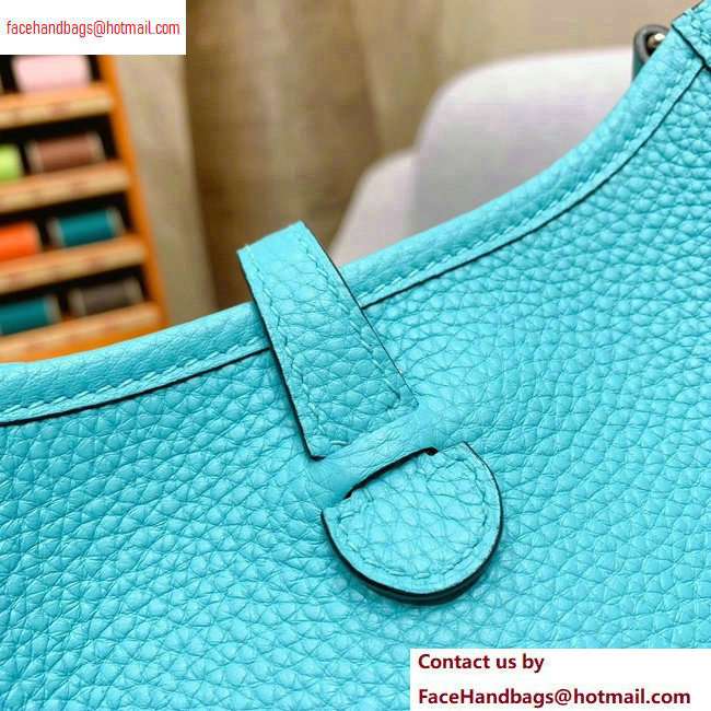 Hermes mini evelyne bag Macaron blue in original togo leather