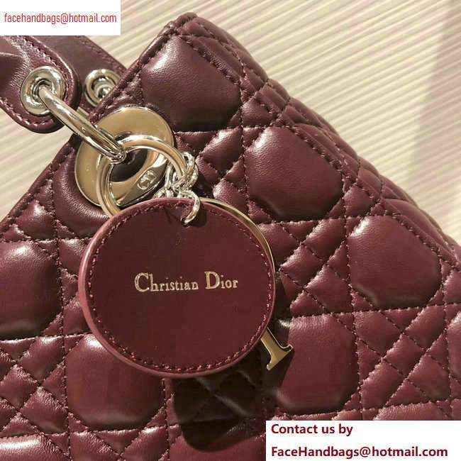 Lady Dior My ABCDior Bag in Cannage with Badges burgundy 2020