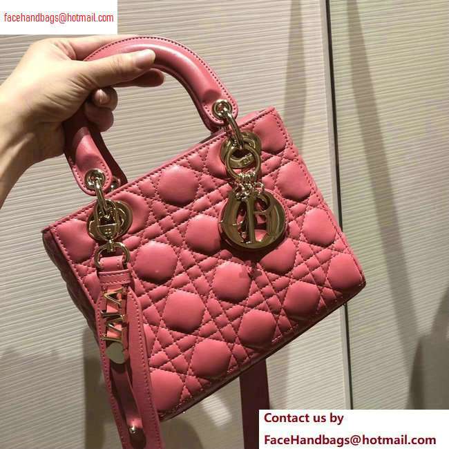 Lady Dior My ABCDior Bag in Cannage with Badges peach pink 2020