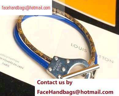 Louis Vuitton Archive Double Leather Bracelet Blue - Click Image to Close