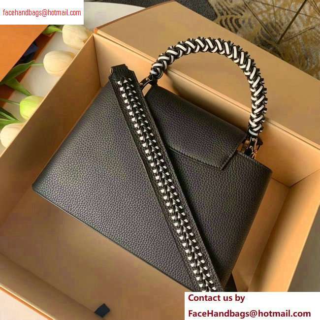 Louis Vuitton Capucines BB Bag Braided Handle and Strap M55236 Black
