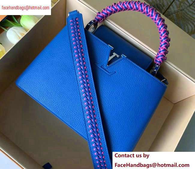 Louis Vuitton Capucines PM Bag Braided Handle and Strap Blue - Click Image to Close