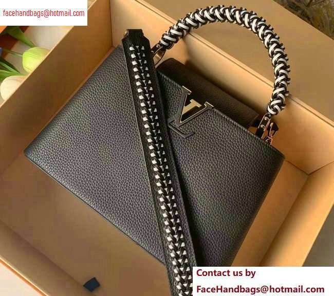 Louis Vuitton Capucines PM Bag Braided Handle and Strap M55083 Black - Click Image to Close