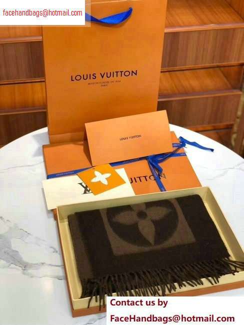 Louis Vuitton Cardiff Scarf 194x30cm Coffee