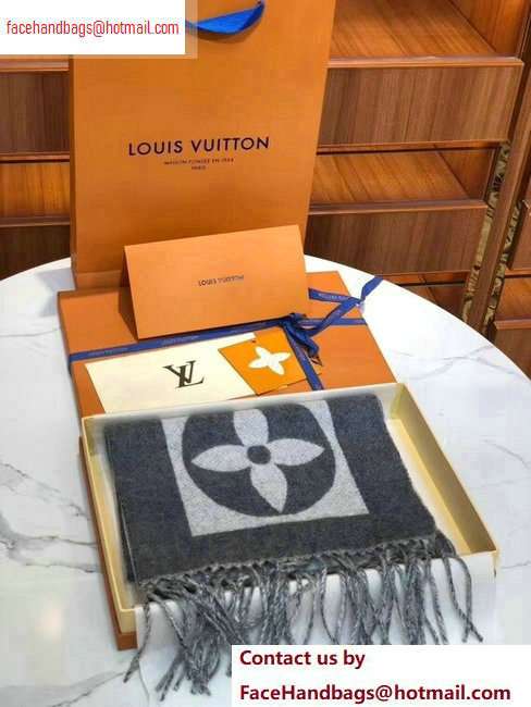 Louis Vuitton Cardiff Scarf 194x30cm Gray