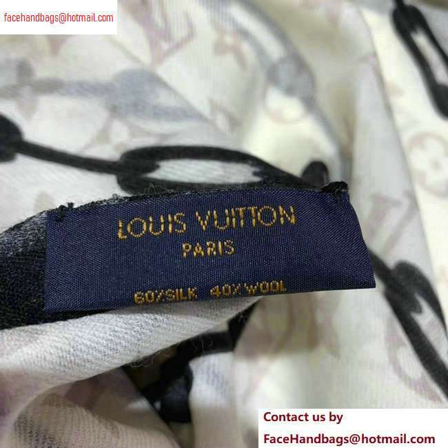 Louis Vuitton Chain Print Monogram Scarf 90x180cm Creamy 2020