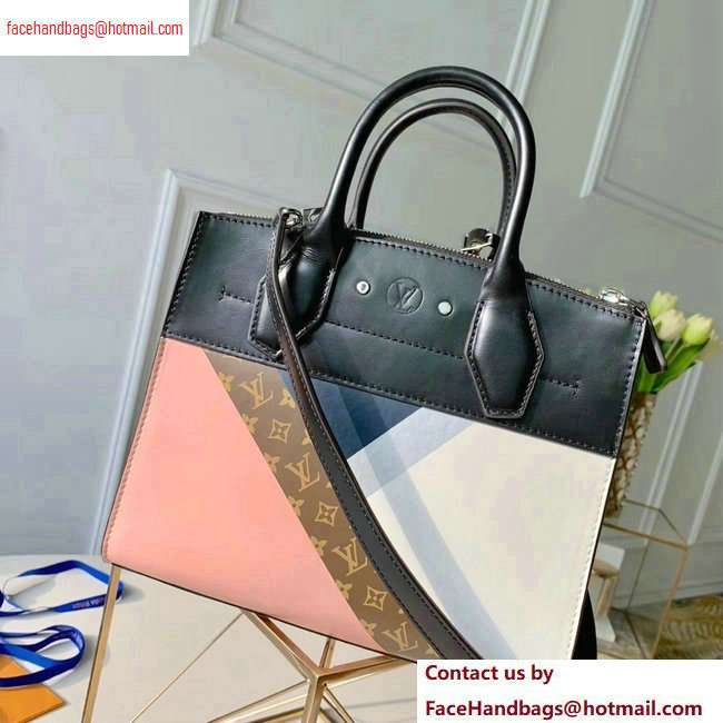 Louis Vuitton City Steamer MM Tote Bag M53802 Pink/White/Navy Blue - Click Image to Close