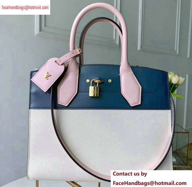 Louis Vuitton City Steamer MM Tote Bag M55178 Blue/White/Pink - Click Image to Close