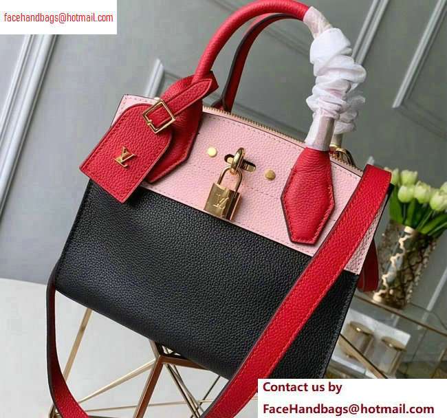 Louis Vuitton City Steamer Mini Tote Bag Black/Pink/Red Louis Vuitton City Steamer Mini Tote Bag Black/Pink/Red
