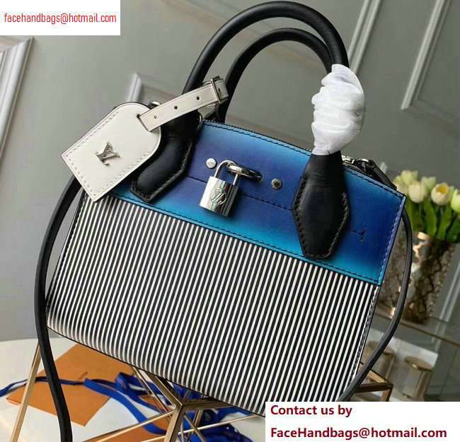 Louis Vuitton City Steamer Mini Tote Bag M53799 Black Stripes/Blue Louis Vuitton City Steamer Mini Tote Bag M53799 Black Stripes/Blue