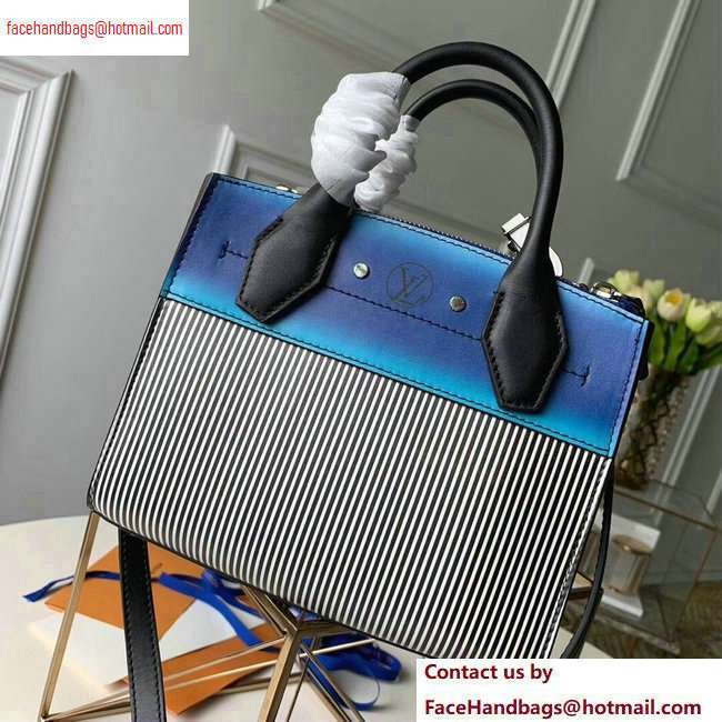 Louis Vuitton City Steamer Mini Tote Bag M53799 Black Stripes/Blue - Click Image to Close