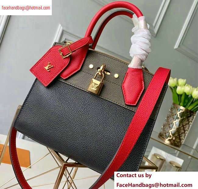 Louis Vuitton City Steamer Mini Tote Bag M53804 Black/Khaki Green/Red Louis Vuitton City Steamer Mini Tote Bag M53804 Black/Khaki Green/Red