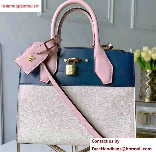 Louis Vuitton City Steamer PM Tote Bag Blue/White/Pink - Click Image to Close