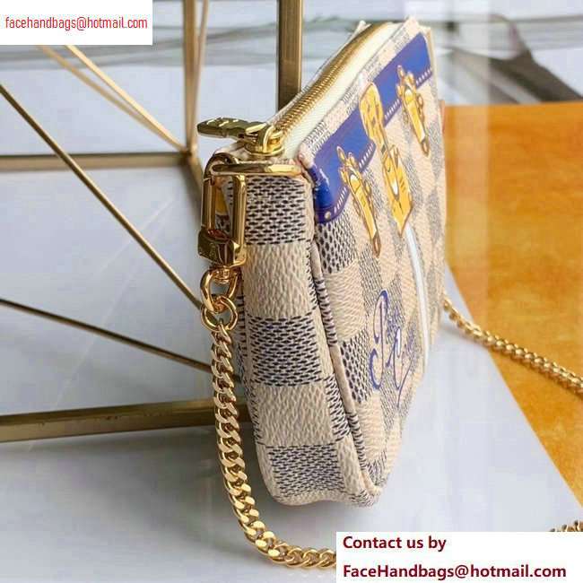 Louis Vuitton Damier Azur Canvas Mini Pochette Accessoires Bag Trunks N61005 - Click Image to Close