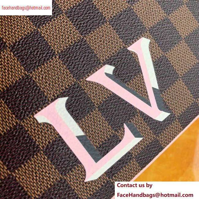 Louis Vuitton Damier Ebene Canvas Pochette Double Zip Bag N60254 2020 - Click Image to Close