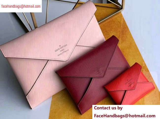 Louis Vuitton Epi Leather Pochette Kirigami Pouch Bag M62457 Pink/Burgundy/Red 2020 - Click Image to Close