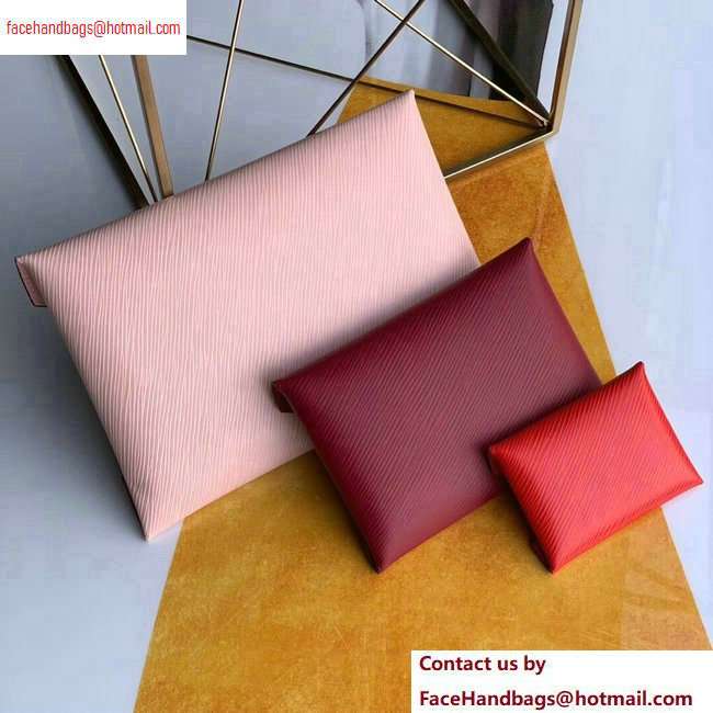 Louis Vuitton Epi Leather Pochette Kirigami Pouch Bag M62457 Pink/Burgundy/Red 2020
