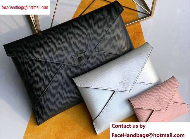 Louis Vuitton Epi Leather Pochette Kirigami Pouch Bag M64186 Black/Silver/Pink 2020 Louis Vuitton Epi Leather Pochette Kirigami Pouch Bag M64186 Black/Silver/Pink 2020
